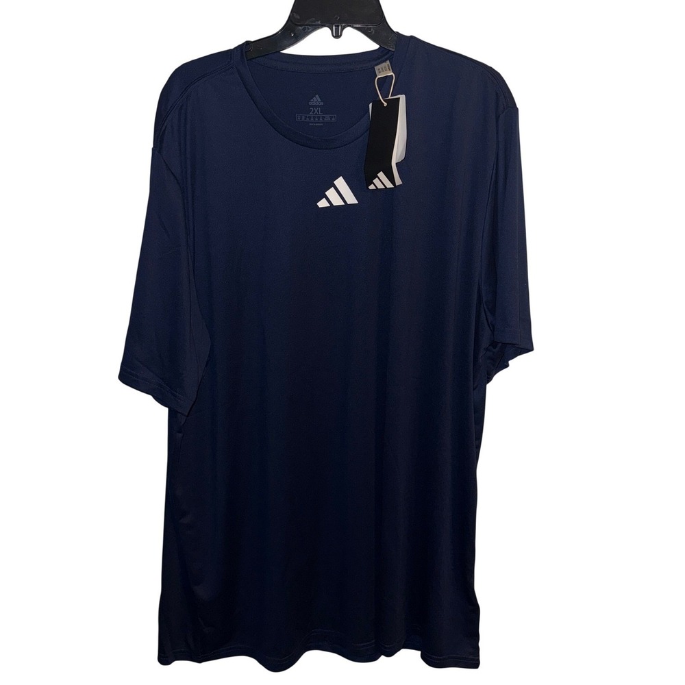 Adidas SS Pre Game A T Shirt Mens 2XL Navy Blue Sportswear Gym Training JX4461